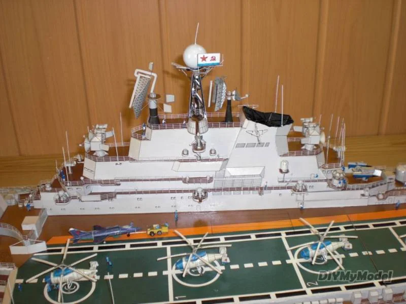 DIYMyModeI-portaaviones ruso novorossisk, bricolaje, artesanal, Kit de modelo de papel hecho a mano, rompecabezas de juguete, regalo, utillaje de pel&iacute;cula-4