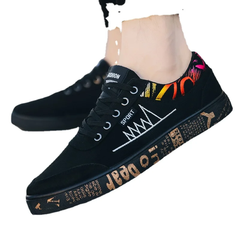 

2021 Newest Spring Autumn New Men's Flat Shoes Fashion Men's Comfortable Breathable Canvas Shoes Men's Lace Casual Sneakers