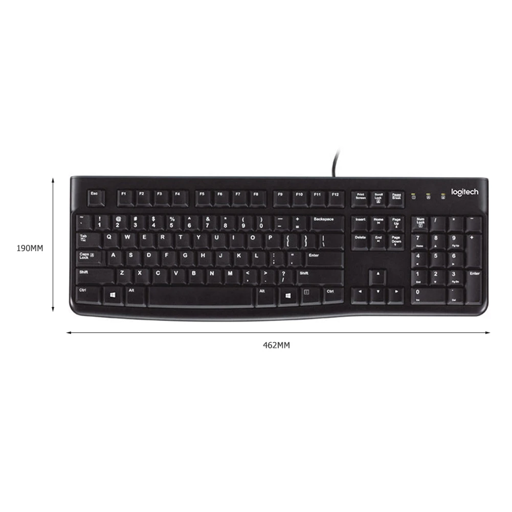 Ультратонкая Проводная клавиатура Logitech K120 104 клавиш настольный ПК компьютер