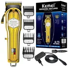 Kemei оригинальные перезаряжаемые гравировальные бритвы, полностью металлические электрические машинки для стрижки волос, профессиональные мужские белые бритвы