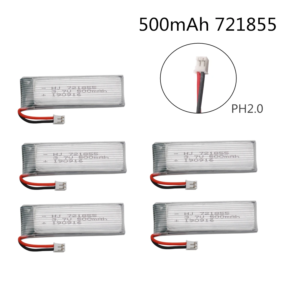 

Аккумуляторы Lipo 1S, 3,7 в, 3,8 в, 500 мА · ч, 5 шт.