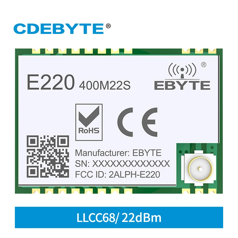 

LLCC68 LoRa Wireless Module 433Mhz 470Mhz 22dBm 6km Long Range PA+LNA E220-400M22S CDEBYTE IPEX Antenna RF Receiver Transmitter