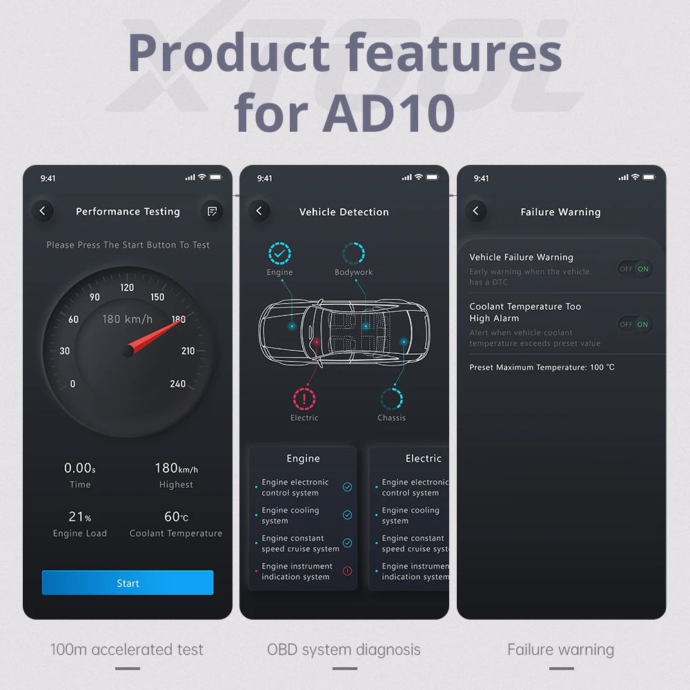 Диагностический сканер XTOOL advander AD10 OBD2 считыватель кодов двигателя с системой IOS и