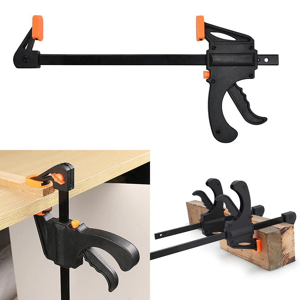 

4 Inch Plastic F Clamps Set Bar F Clamps Clip Grip Quick Ratchet Release Woodworking DIY Hand Tool Kit Home Hand Gadget Tools