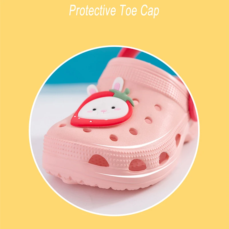 Сандалии Детские из ЭВА с противоскользящей подошвой розовые желтые летние 2020 |