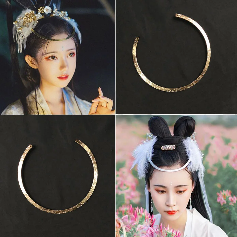 XinHuaEase-Accesorios de Hanfu Tang Dunhuang Tan Ling Dynasty Ming, anillo dorado tallado, hoja de Orquídea, horquilla antigua, tocado, traje