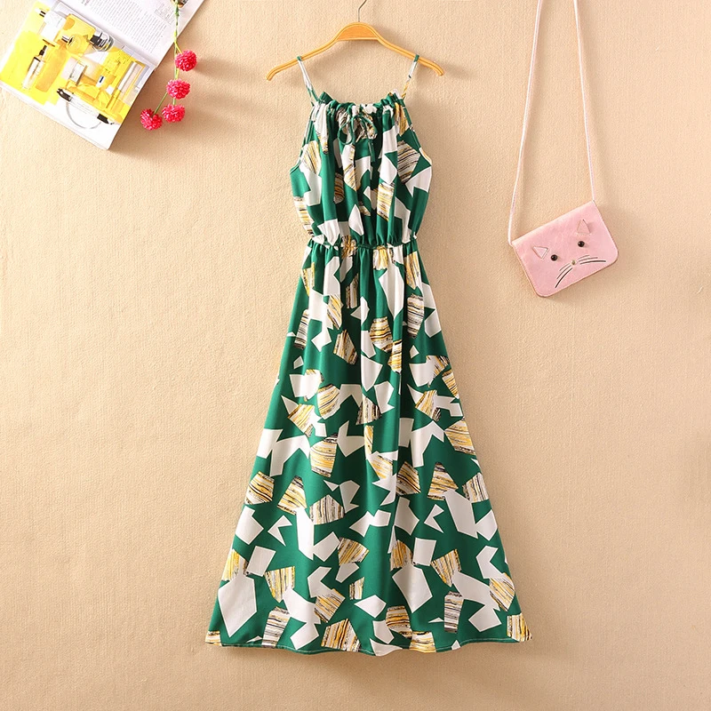 

Casual Women Loose Sleeveless Dress Summer Beach Dress Sundress Women Boho Print Dresses
