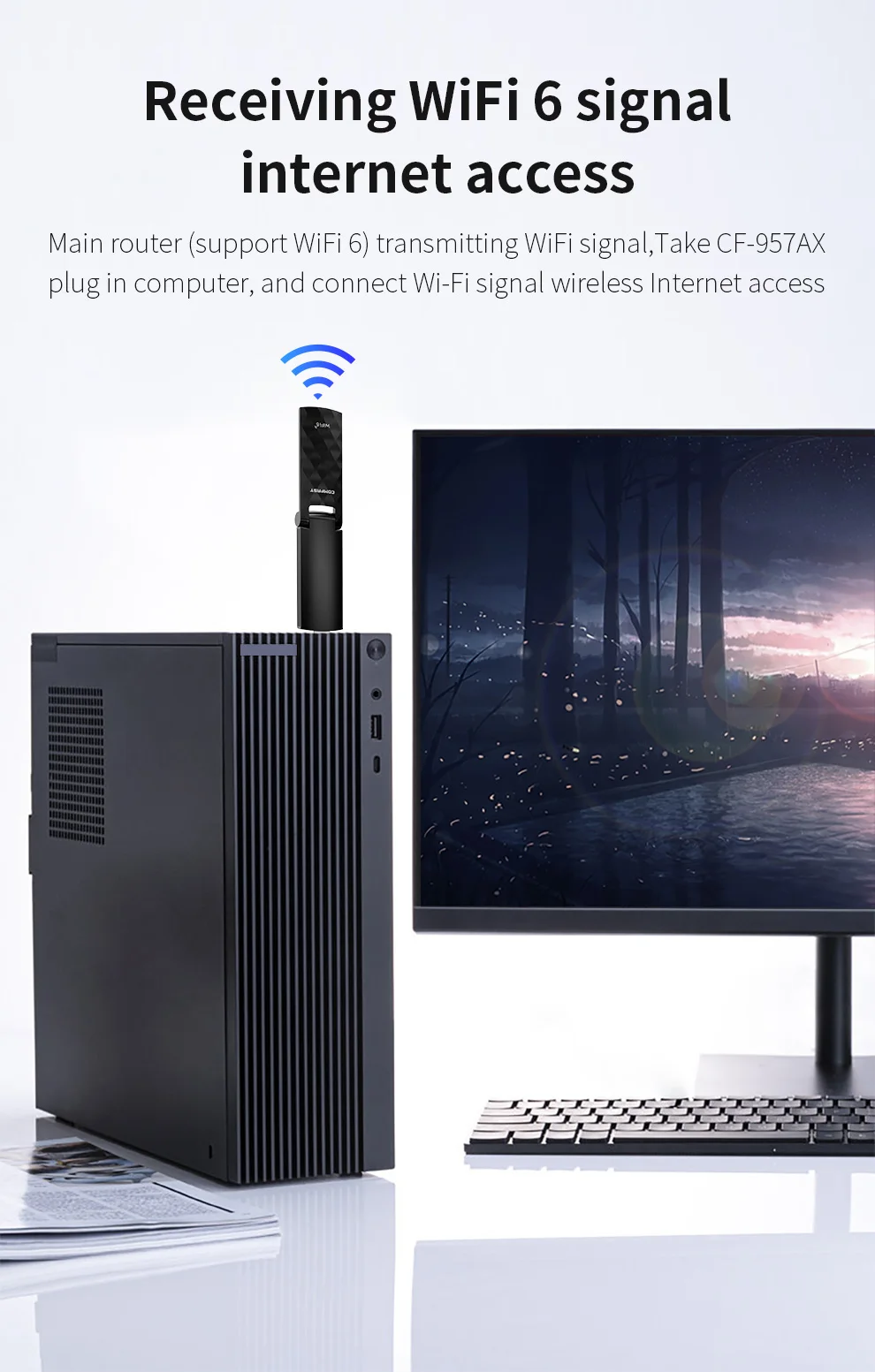 Wifi 6 USB адаптер 802.11AX 3 0 Wi-Fi ключ 5G Гц 1800 Мбит/с двухдиапазонный 2 4G/5G беспроводной