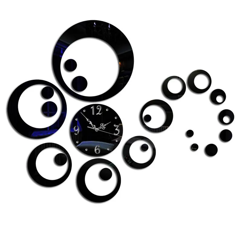Circle Mirror Wall Clock Combination 70CM Large Size Background Stickers TV Home Accessories 2019 New | Дом и сад
