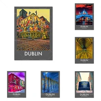 dublin vintage travel print wall art poster housewarmingbirthdayvalentines gift home d%c3%a9cor city architecture irlande guiness