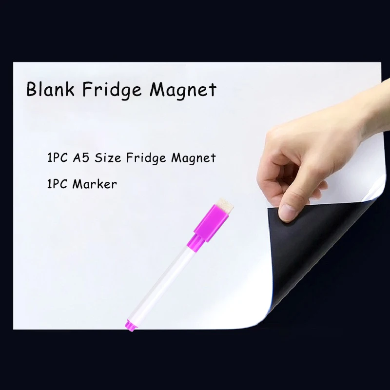 blank board Размер А5, магнитная белая доска для сухого протирания, магнитная доска для холодильника, магнитная наклейка, Еженедельный планировщик, доска для сообщений, блокнот для письма - Цвет: blank board