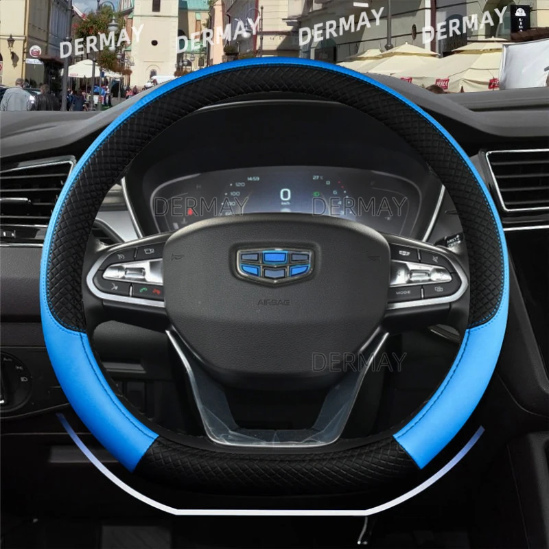 Чехол на руль D-образной формы для Geely Atlas Emgrand EC7 Coolray VW Golf 7 Hyundai Santa fe 2014-2020 |