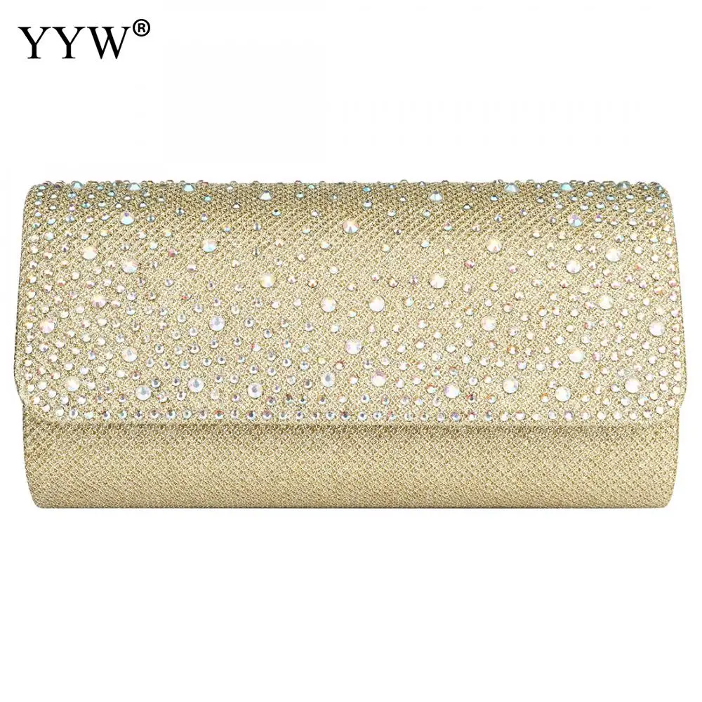 gold Шампанское конверт маленькая сумка-клатч вечерняя сумка со съемной цепочкой кристалл вечерняя сумочка с бусинами золотой свадебный клатч кошелек - Цвет: gold
