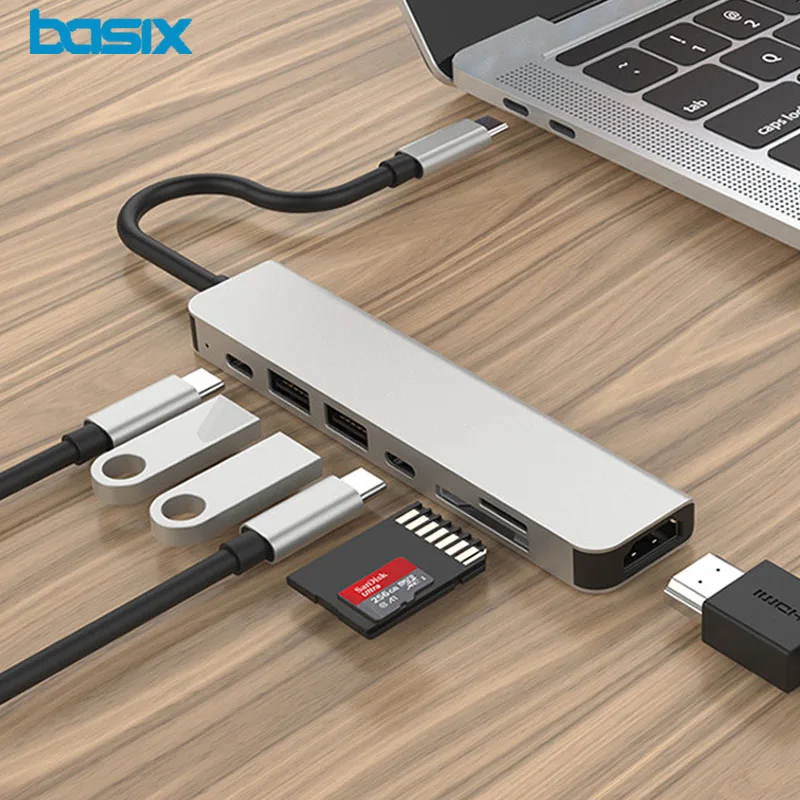 

USB Type C Hub to HDMI-compatible 4K USB-C Hub Adapter for MacBook Accessories Samsung S8 S9 Huawei P30 Dock Projector TV