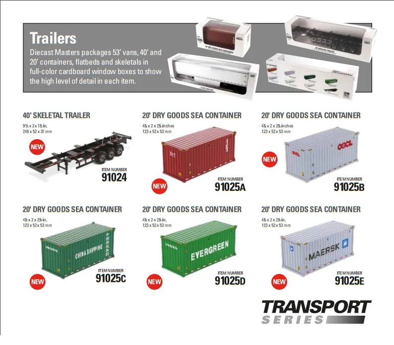 

Новинка, пластиковый контейнер для перевозки сухого товара в масштабе 1:50, 20 дюймов, для коллекции, модели бренд Diecast Masters