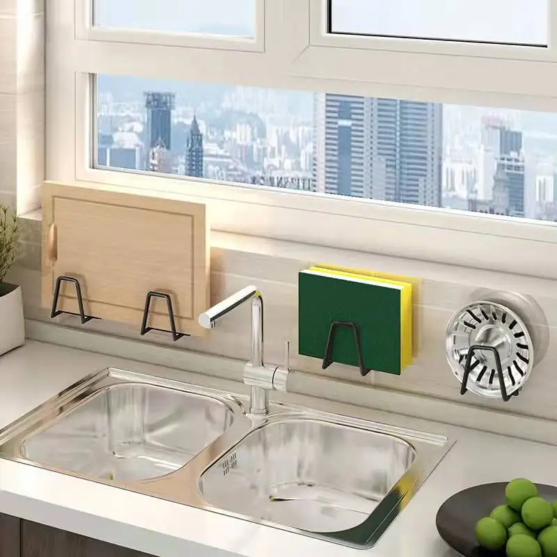

Kitchen Sponges Holder Self Adhesive Sink Sponges Drain Drying Rack 304 Stainless Steel Storage Holder Kitchen Sink Accessories