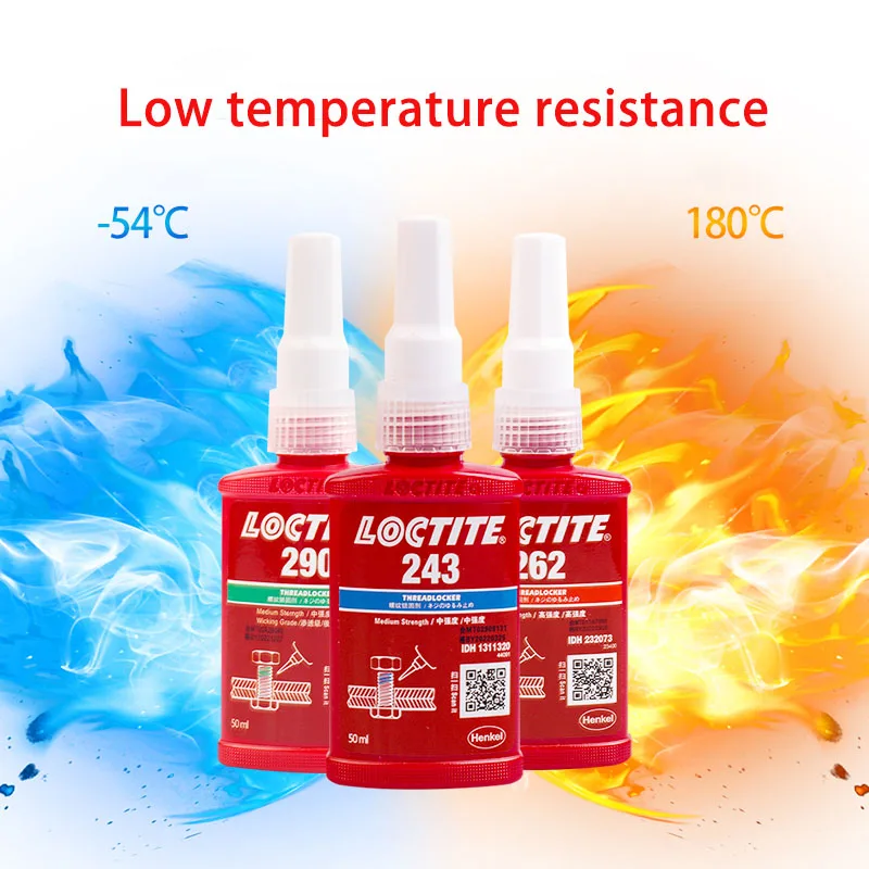 Клей с винтовым уплотнением средней прочности Loctite 243 222 272 анти-ослабляющий