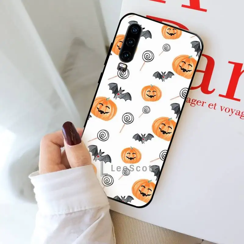 

Cute little ghost with halloween pumpkin Phone Case For Huawei Y5 Y6 II Y7 Y9 PRIME 2018 2019 NOVA3E P20 PRO P10 Honor 10
