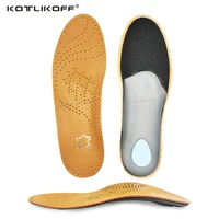 unisex premium leather orthotic insoles for flat foot shoe insoles high arch support orthopedic pad for correction ox leg health