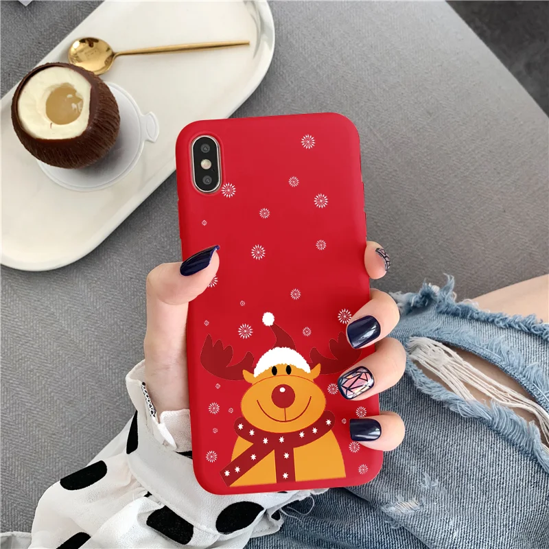 Kho-sdlu12xx Чехол с рисунком на год и Рождество для iPhone 11 Pro XS Max X XR, Мягкий Силиконовый ТПУ матовый чехол для iPhone 6, 6 S, 7, 8 Plus, 5 5S, чехлы - Цвет: Kho-sdlu12xx