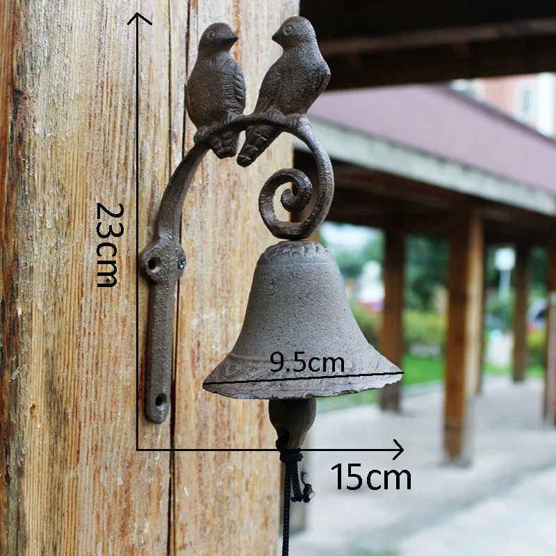 Чугунный дверной звонок в деревенском стиле с птицами-декоративный винтажный