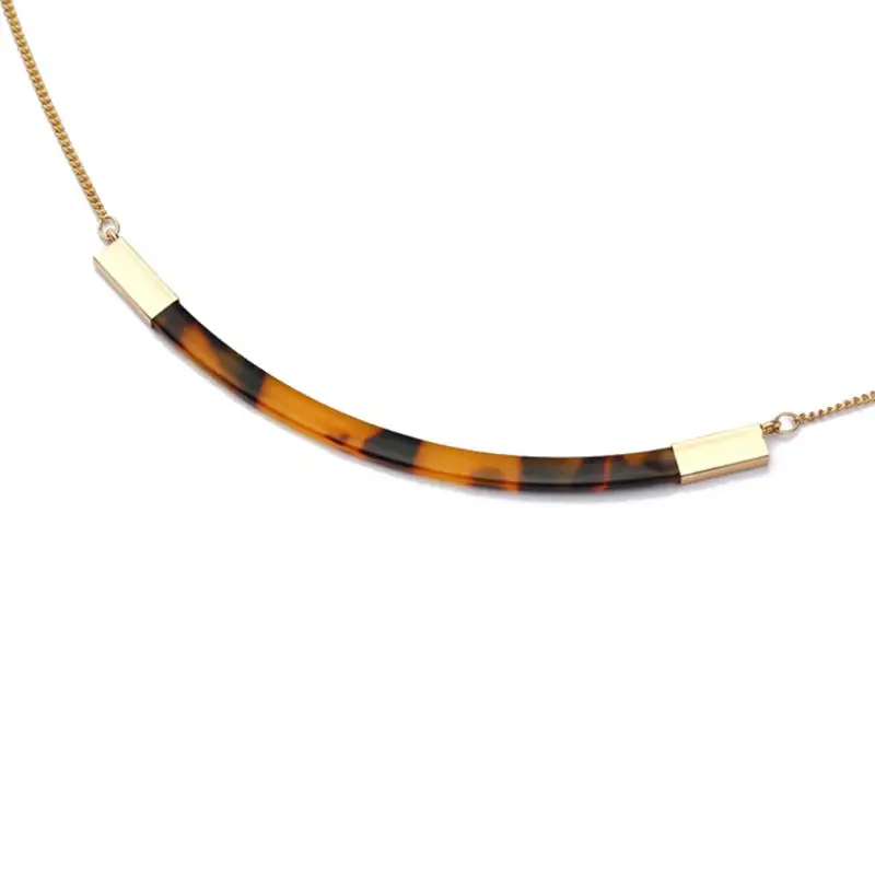 

Acrylic Brown Tortoise Shell Necklaces Chokers Mottled Resin Fashion Jewelry