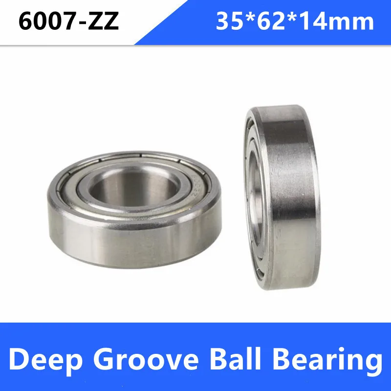 

100 шт./лот 35x62x14 мм 6007ZZ 6007Z 6007 Z ZZ 35*62*14 мм двойная металлическая крышка, радиальный шарикоподшипник