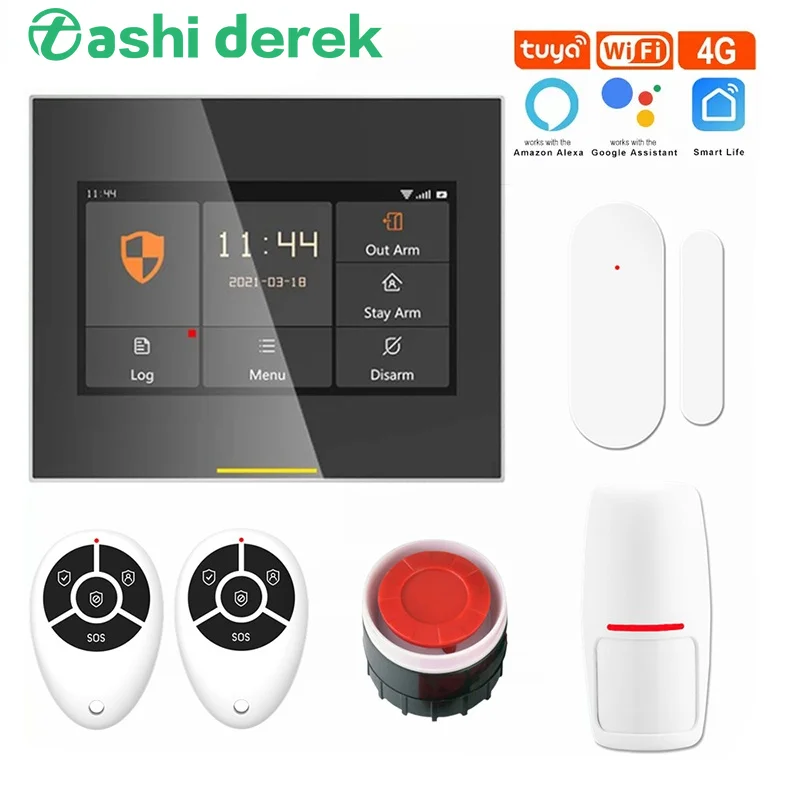 

Tuya Smart Wireless WiFi with 433MHZ 4G F900 6 Kit 4.3-inch IPS Color Screen Support Wired Siren and Wireless Siren Connection