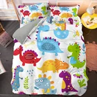 2021 мультфильм постельное белье с изображением динозавров комплект 3D печатных постельное белье и домашний текстиль для Пижама-комбинезон для детей