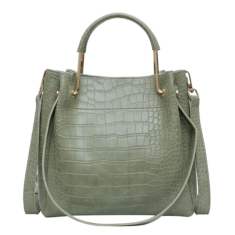 

Crocodile-printed Female Bucket Big Bag 2020 New Casual One-shoulder Handbags Simple Stiletto Bag