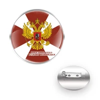 russian national guard brooches decoration collar pin glass convex dome accessories gift