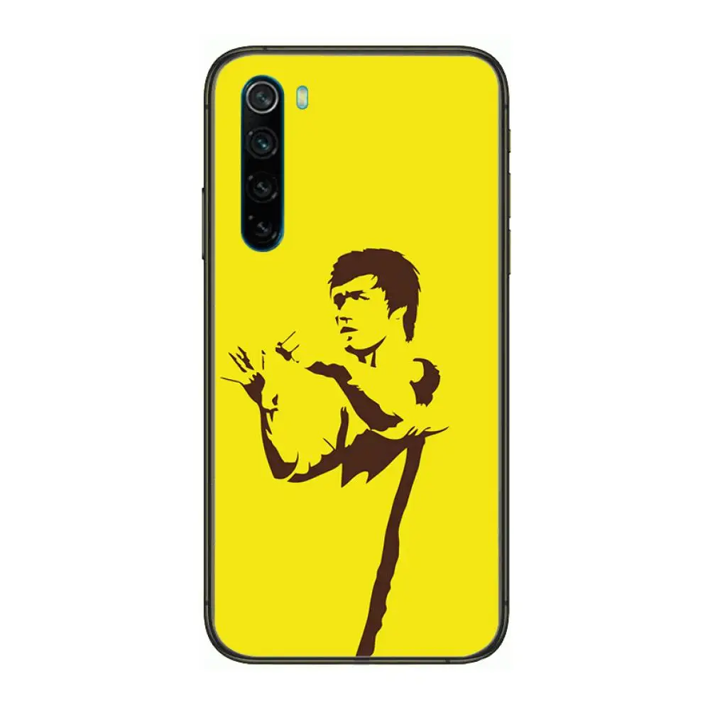 

Chinese Kung Fu Bruce Lee cartoon Phone Case For XiaoMi Redmi Note 9S 8 7 6 5 A Pro T Y1 Anime Black Cover Silicone Back Prett
