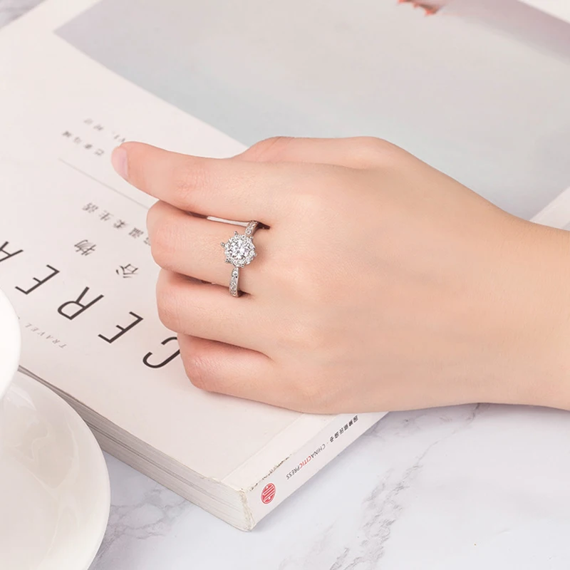 Модное обручальное кольцо цвета белого золота для женщин AAA стразы ювелирные