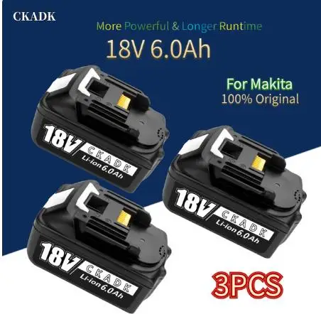 Перезаряжаемые литий-ионные батареи BL1860 18В 6000 мАч для Makita аккумулятор 6Ah BL1840 BL1850
