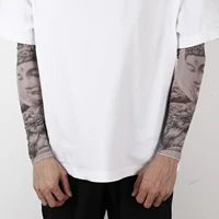 1 pair men women sunscreen printing sleeves outdoor uv protection arm sleeves sun proof ice silk gloves summer mesh sleeve cover