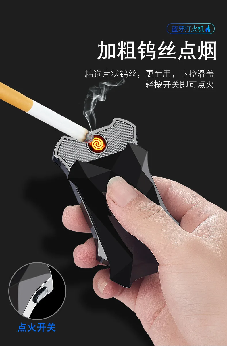 Ночной Кристалл дисплей Индукционная зарядка Зажигалка usb bluetooth телефон