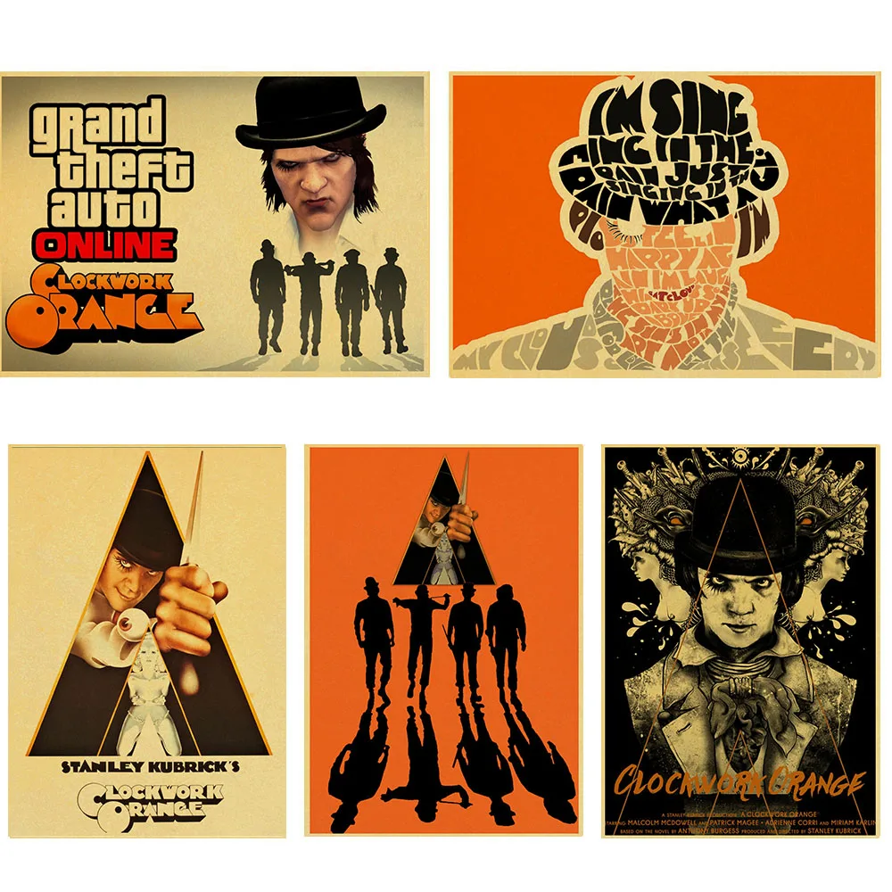 

classic movie A Clockwork Orange Anthony Burgess Alex vintage Retro Poster Kraft Paper For Home Bar Wall Bar Kids Room