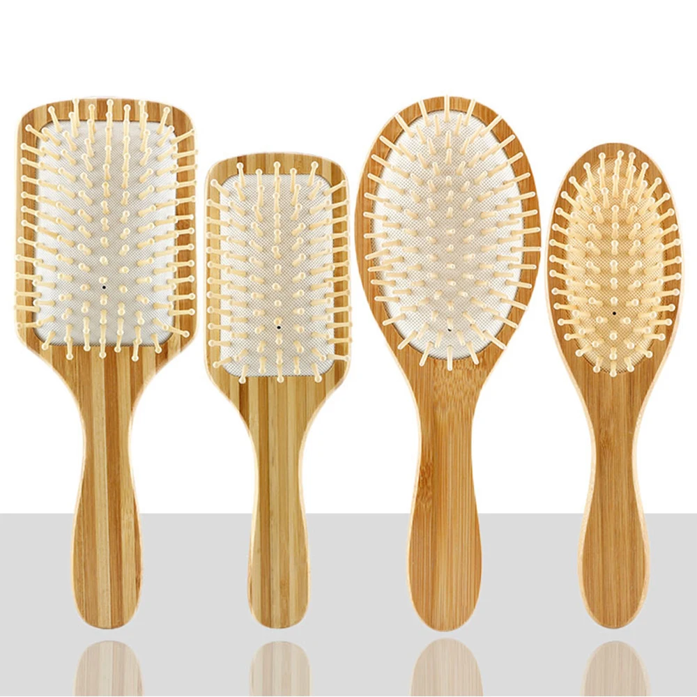 

1 Pcs Fashion Hair Care Anti-hair Loss Massager Simple Massage Comb Wooden Bamboo Salon Styling Brush For Womens And Mens