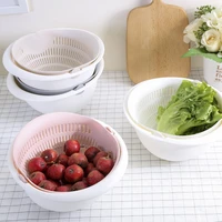 double drain basket bowl kitchen tools rice washing colander baskets kitchen accessories strainer fruit vegetable cleaning tools