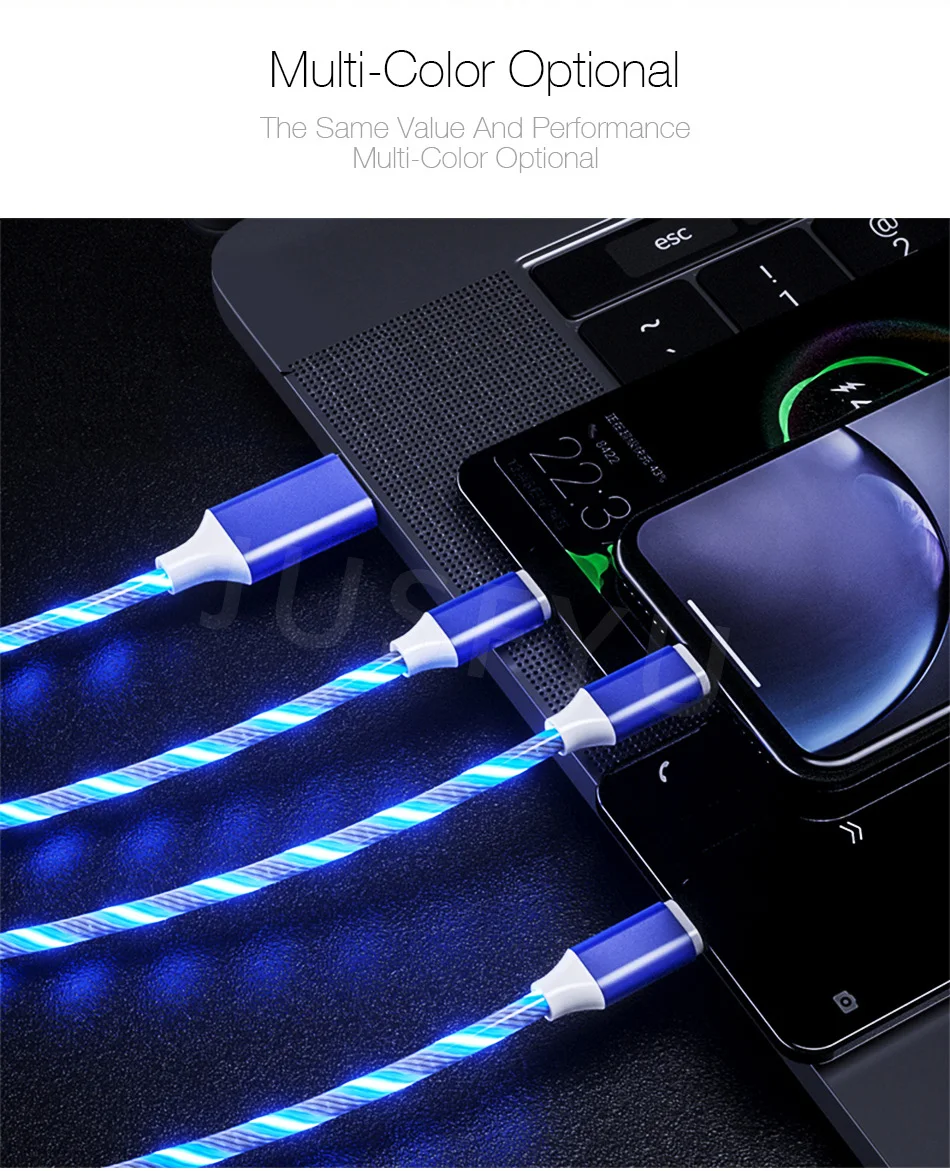 3 в 1 светодиодный светящийся плавный свет usb-кабель для передачи данных и Тип Кабеля C/Micro USB/8 Pin светящиеся Зарядное устройство провод мобильного телефона яркие зарядка PD шнур