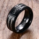 Индивидуальные двойные кольца унисекс, мужские кольца виа больше, чем высокие и низкие, 8 мм, черные кольца с именем клиента