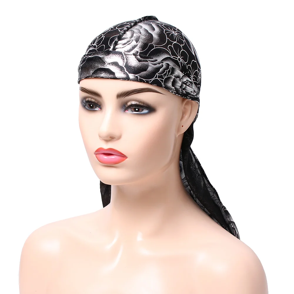Мужские и женские разноцветные банданы из полиэстера Durag с длинным хвостом