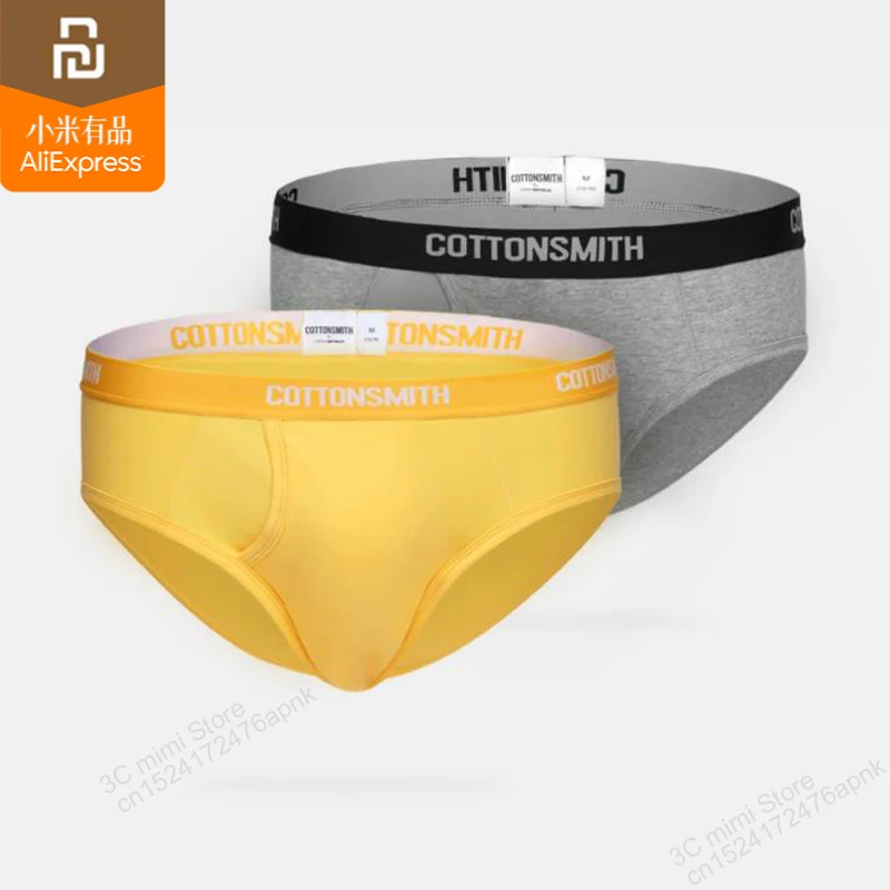 

2PCS youpin mijia men's cotton briefs quick-drying breathable underwear comfortable sexy underwear men's underwear smart home