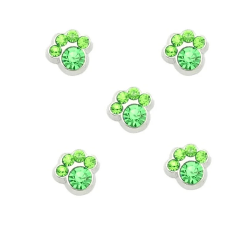 20PCS Birthstone Dog Paw Floating Charm Cute Mini Glass Memory Locket Charms Crystal For DIY Jewelry | Украшения и аксессуары