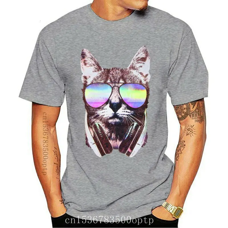 

New Mens Dj Cat Short-Sleeve T-Shirt Unisex Men Women Tee Shirt
