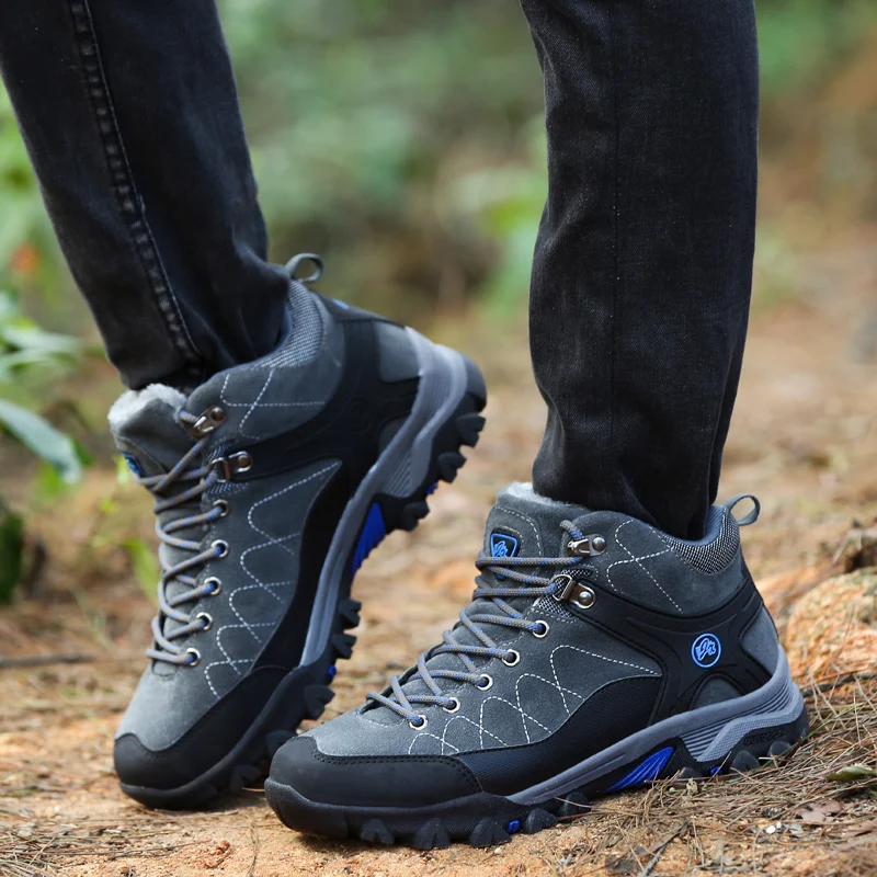 Мужские ботинки Осень-зима высокие на шнуровке 4 цвета модные мужские спортивные