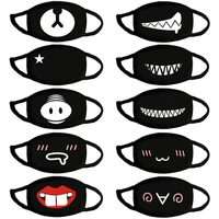 cute thickened black mask cosplay decoration funny expression protective dust cotton mask cartoon jewelry
