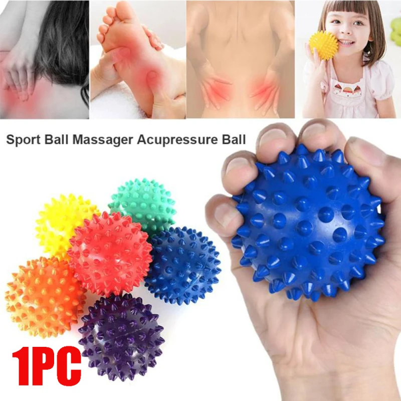 

6 Colors 6.5cm Massage Ball Trigger Point Hand Foot Pain Stress Relief Muscle Relax Ball Spiky Exercise PVC Fitness Accessories