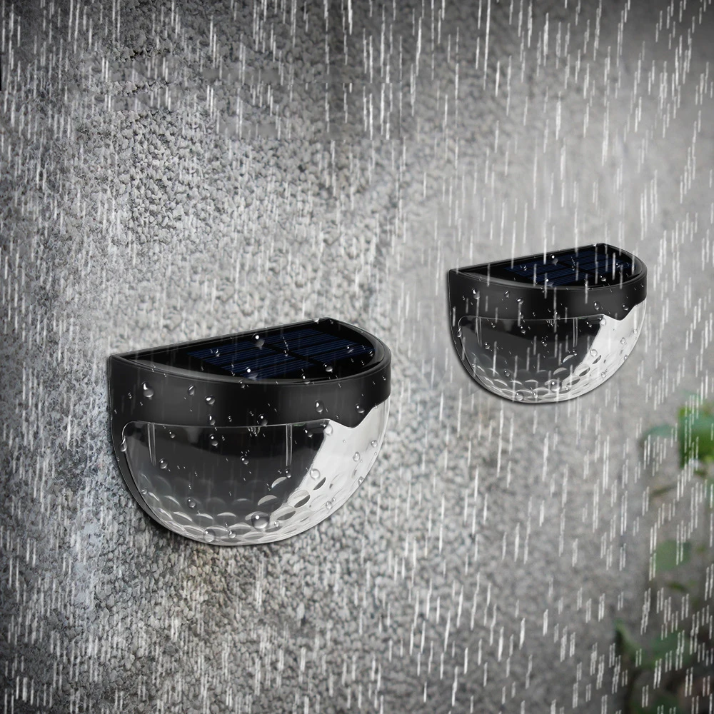 Светодиодный светильник на солнечной батарее полукруглый настенный с питанием