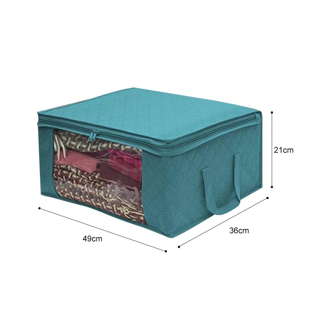 

Folding Clothing Storage Box Non Woven Fabric Clothes Organizer Basket With Handles Wardrobe Zipper Storage Bag